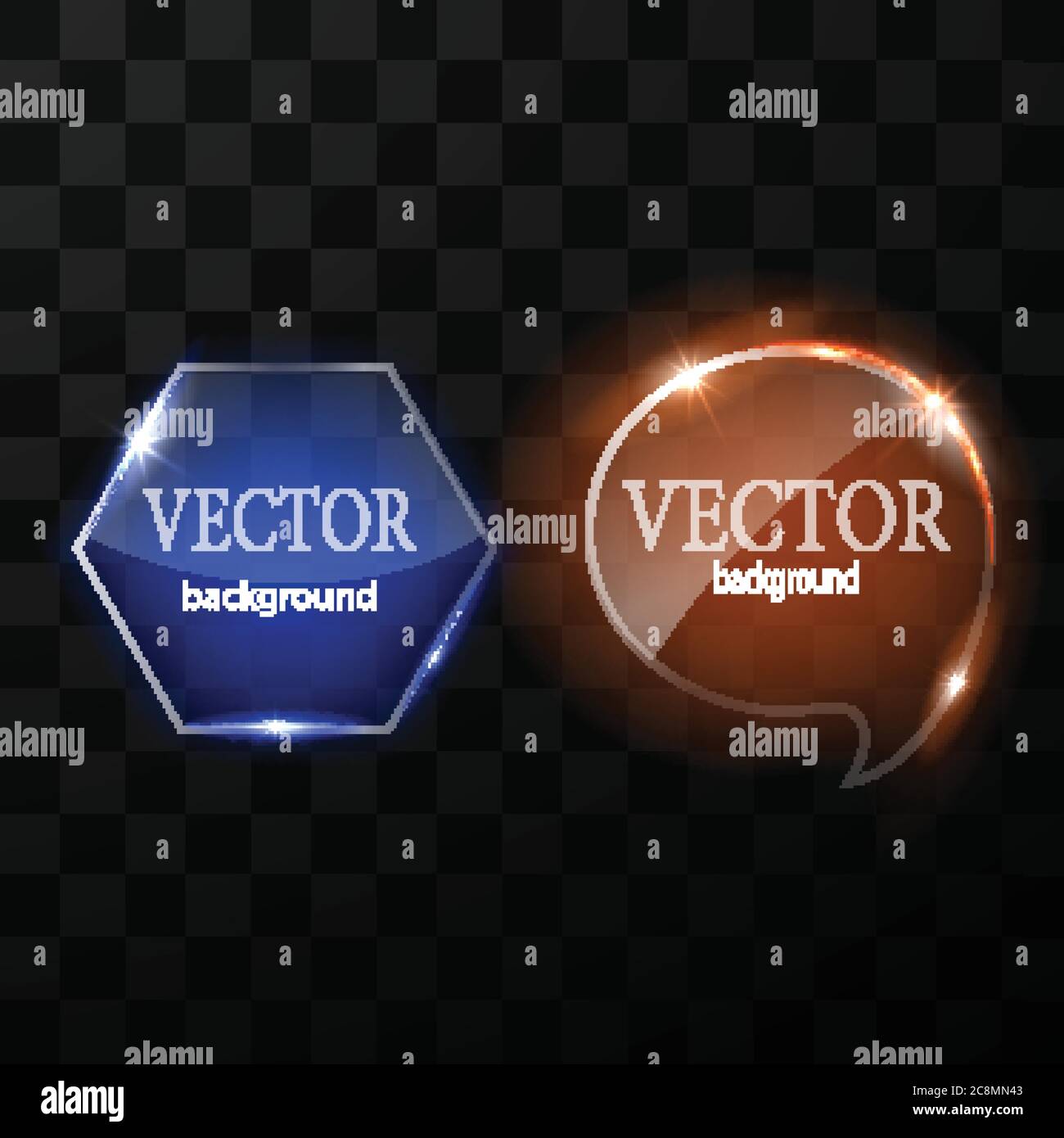 Glass vector button plane. Easy editable background Stock Vector