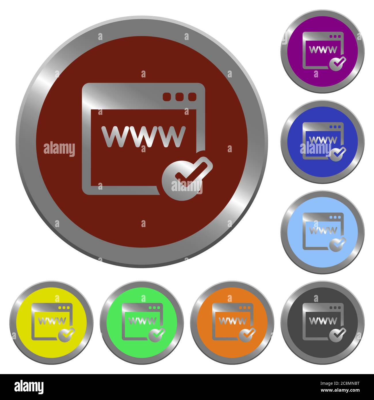 Set of glossy coin-like color domain registration buttons Stock Vector ...