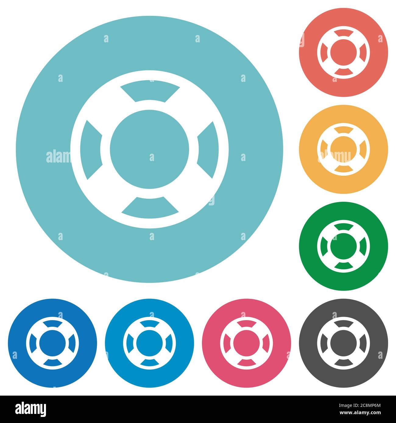 Flat lifesaver icon set on round color background Stock Vector Image ...