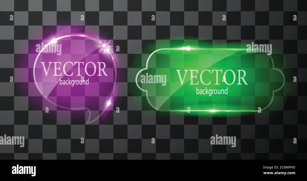 Glass vector button plane. Easy editable background Stock Vector
