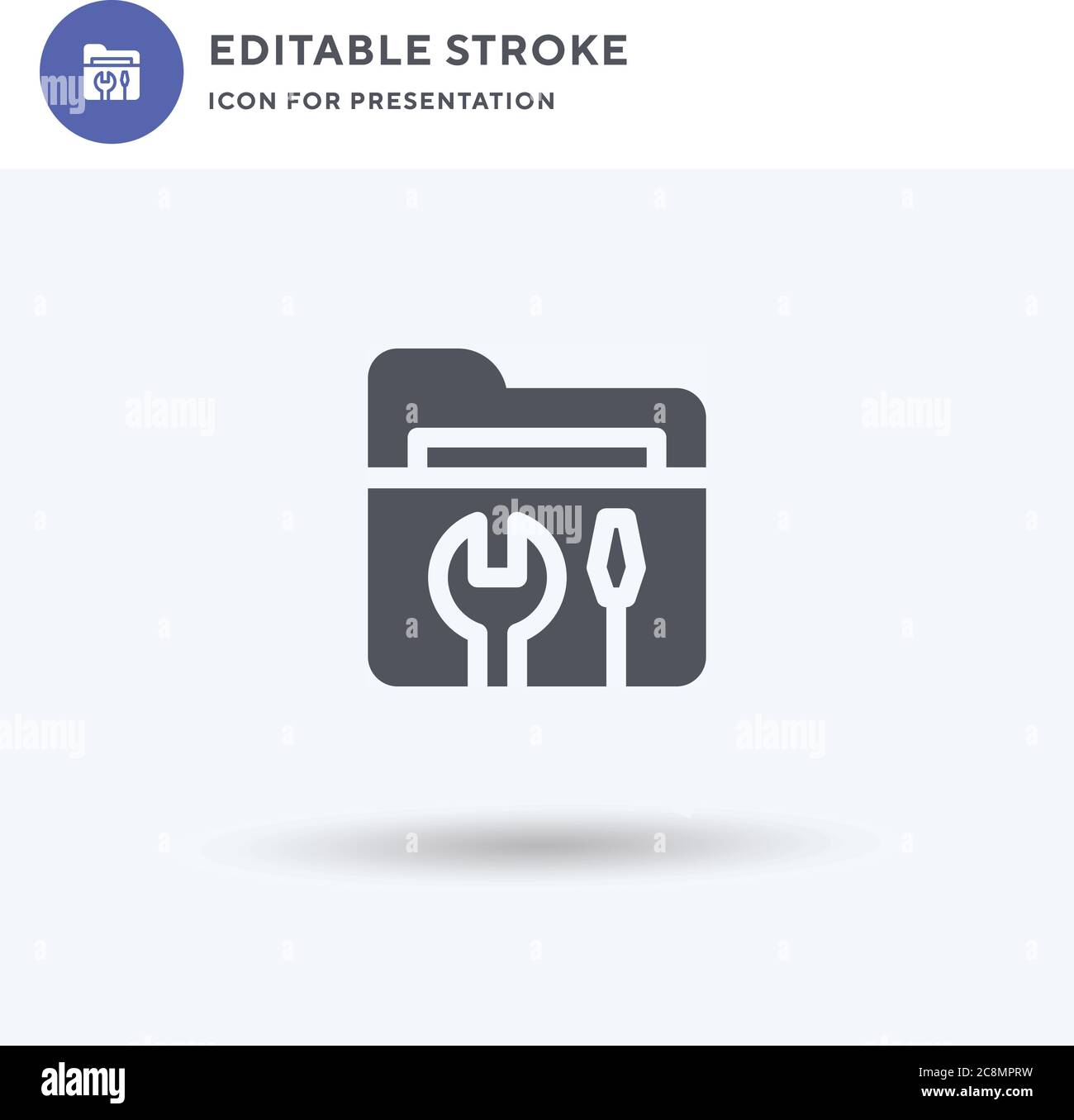 Folder icon vector, filled flat sign, solid pictogram isolated on white ...