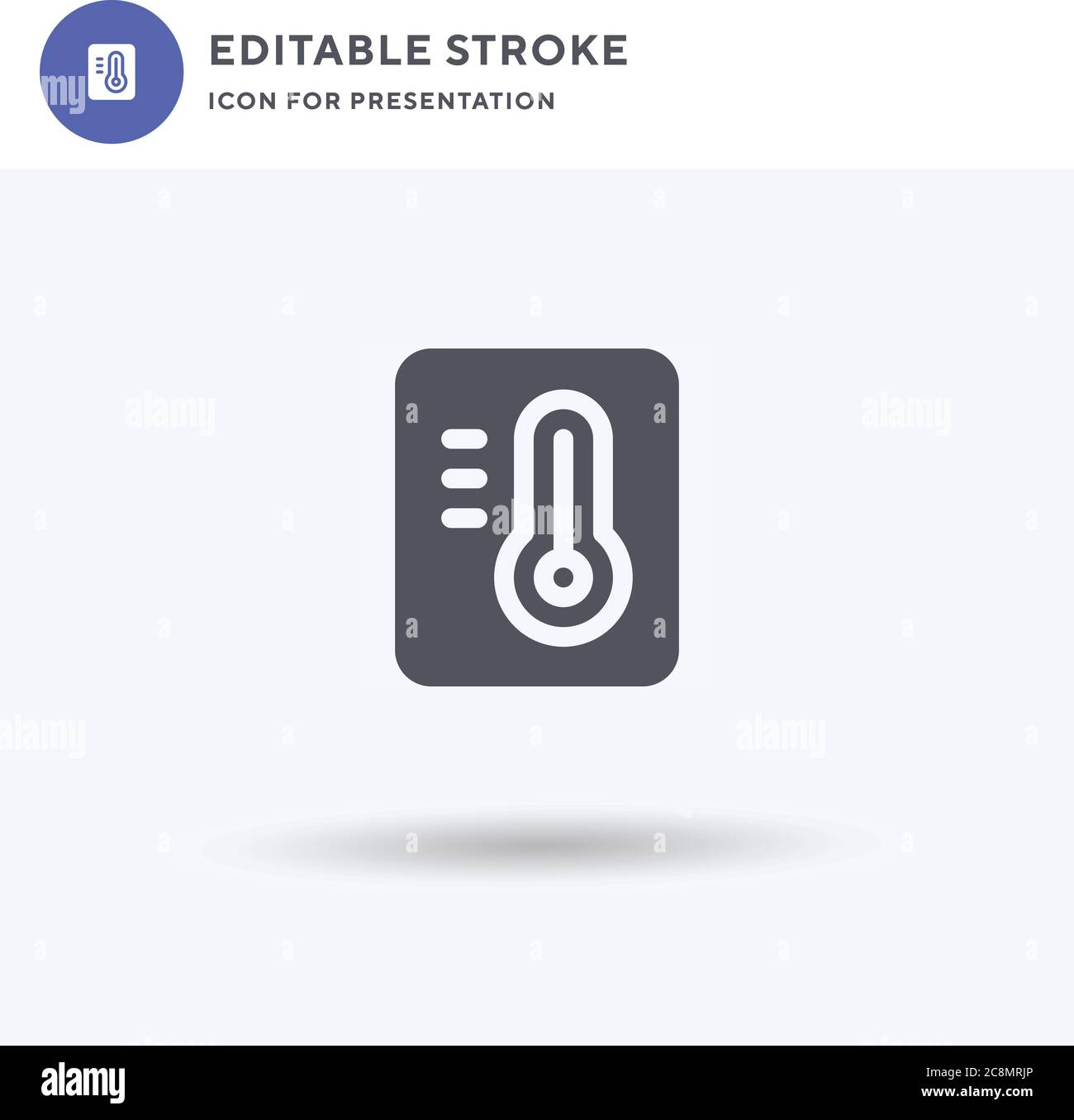 Thermometer icon vector, filled flat sign, solid pictogram isolated on white, logo illustration. Thermometer icon for presentation. Stock Vector
