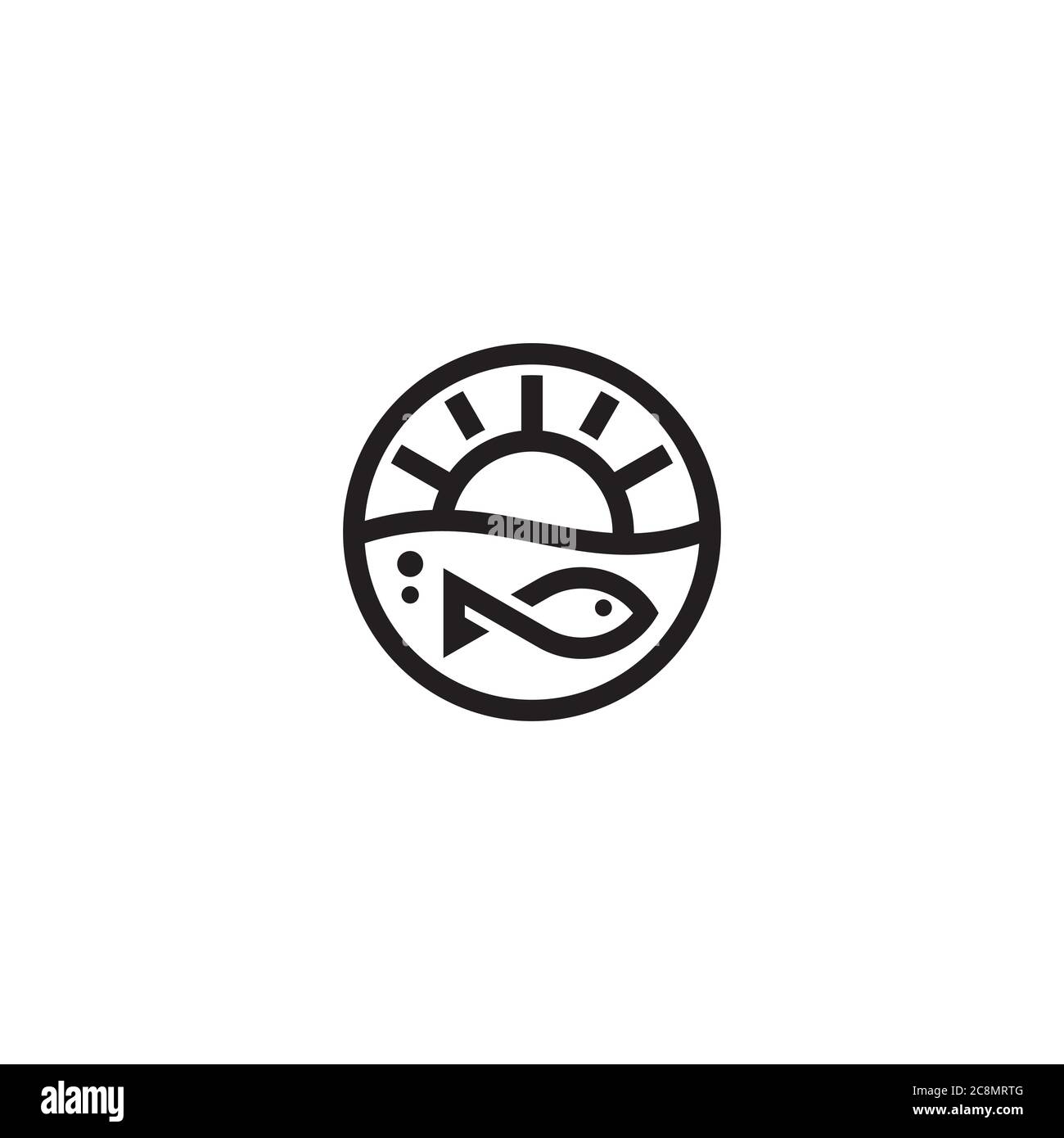 Fish and Sun logo / icon design Stock Vector Image & Art - Alamy
