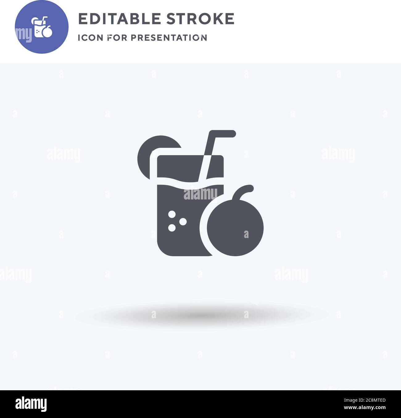 Juice icon vector, filled flat sign, solid pictogram isolated on white ...