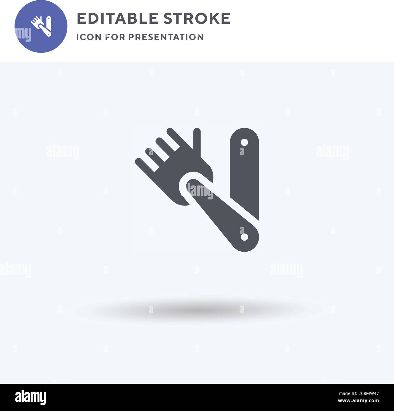 Bionic Arm icon vector, filled flat sign, solid pictogram isolated on white, logo illustration. Bionic Arm icon for presentation. Stock Vector