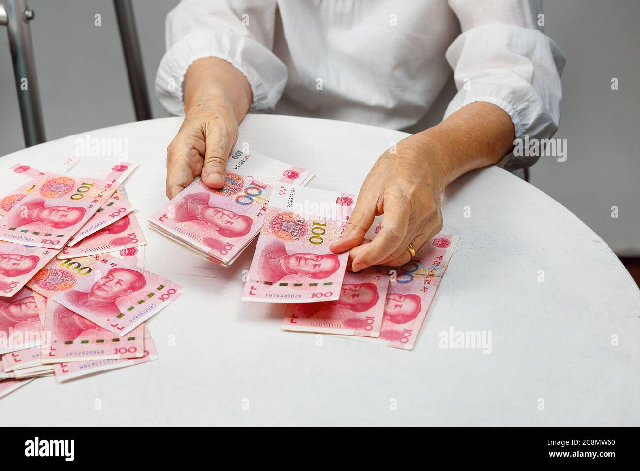 The coronavirus  outbreak is starting to have an impact on the  chinese household economy Stock Photo