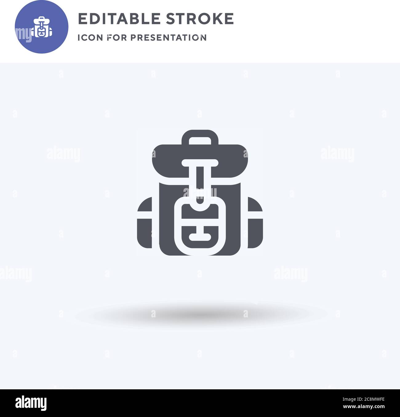 Backpack icon vector, filled flat sign, solid pictogram isolated on ...