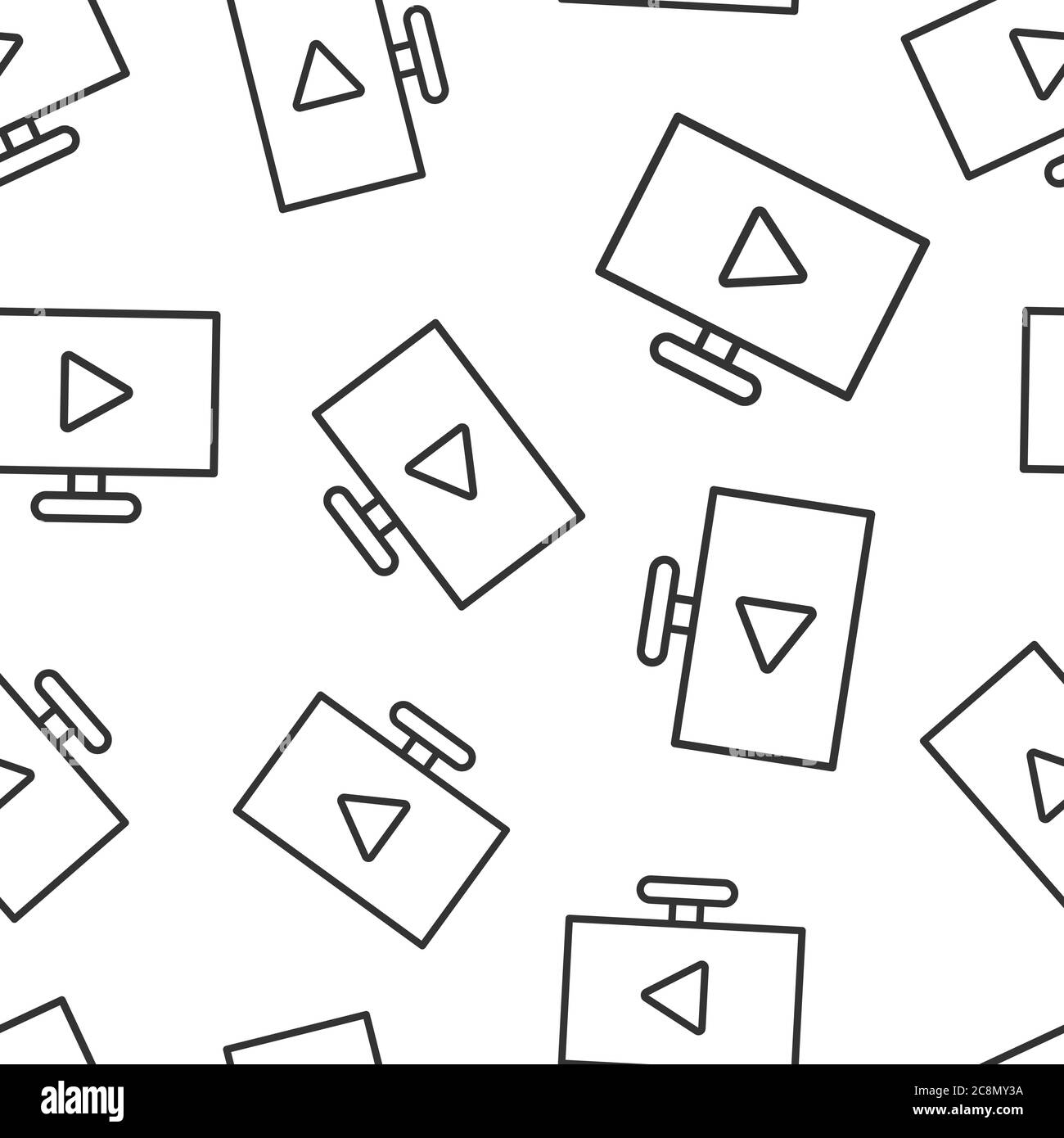 Tv screen icon in flat style. Video vector illustration on white ...