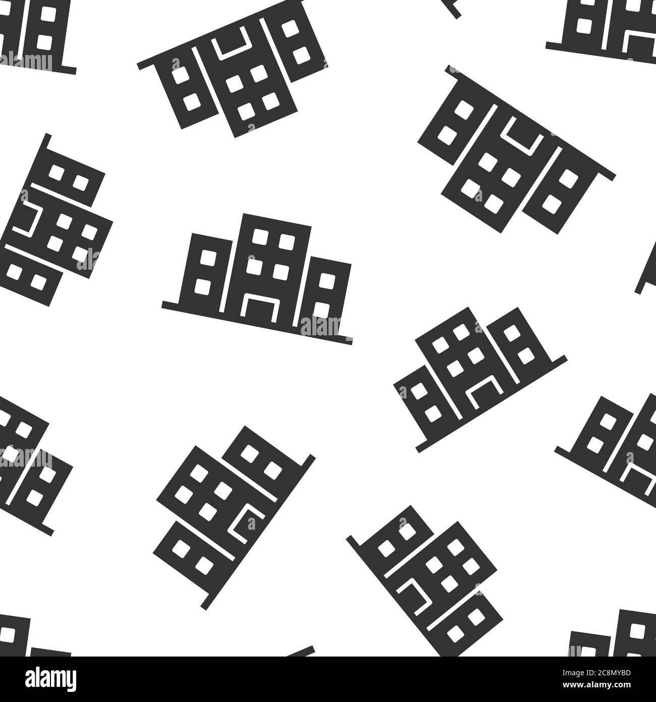 Office building sign icon in flat style. Apartment vector illustration ...