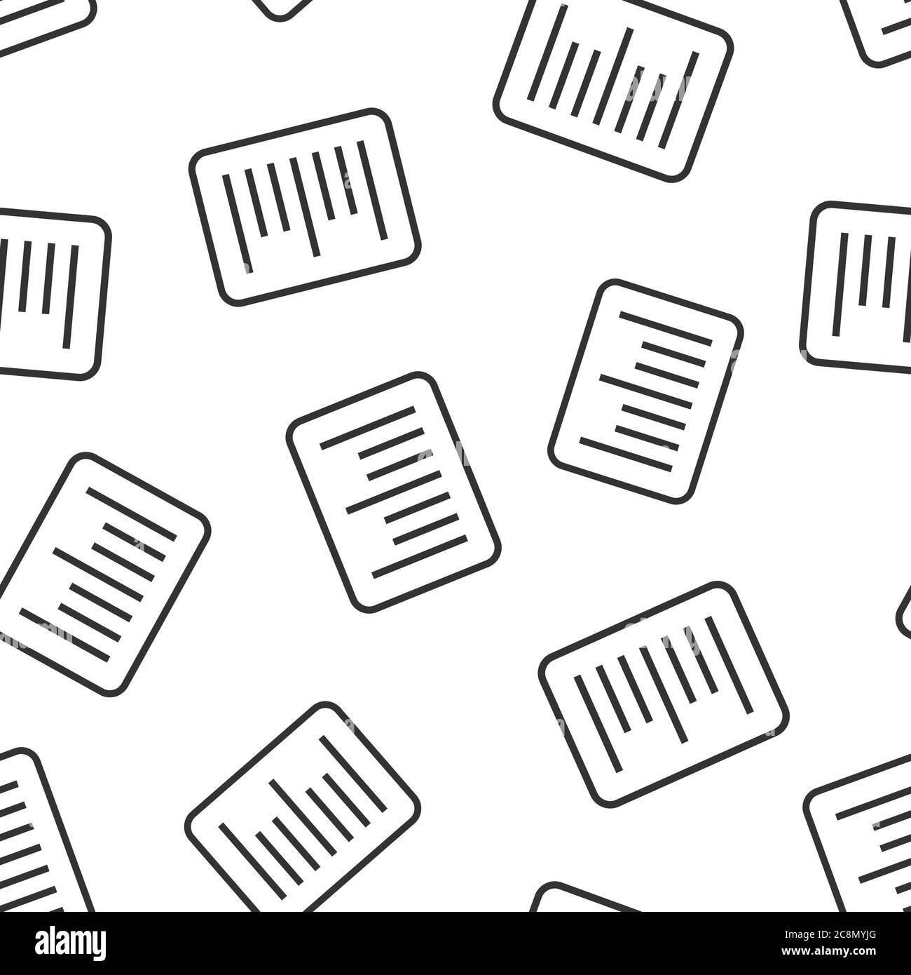 Barcode icon in flat style. Product distribution vector illustration on white isolated background. Bar code seamless pattern business concept. Stock Vector