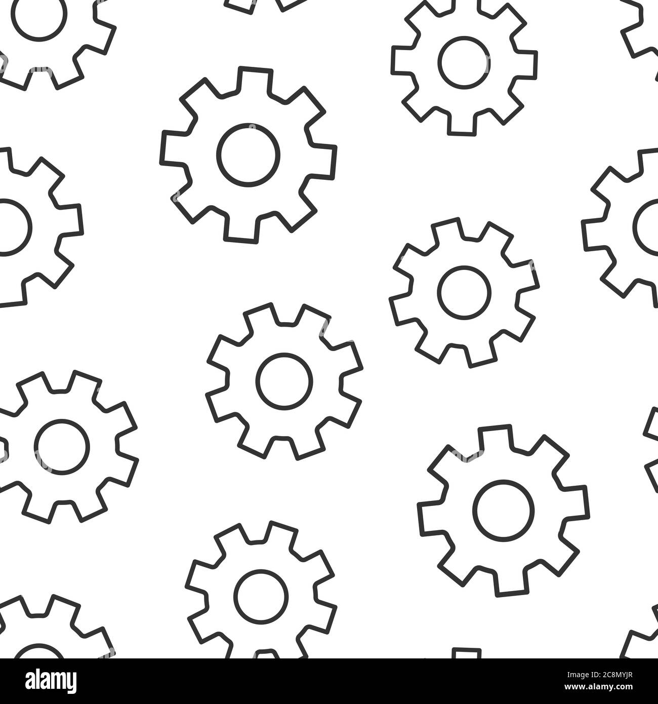 Gear vector icon in flat style. Cog wheel illustration on white ...