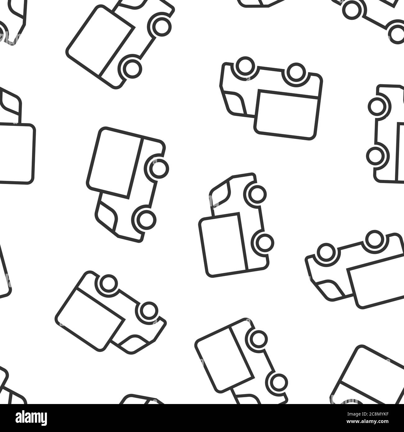 Delivery truck icon in flat style. Van vector illustration on white ...
