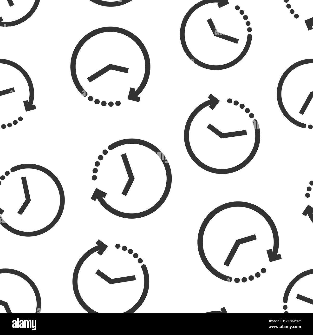 Clock icon in flat style. Watch vector illustration on white isolated ...