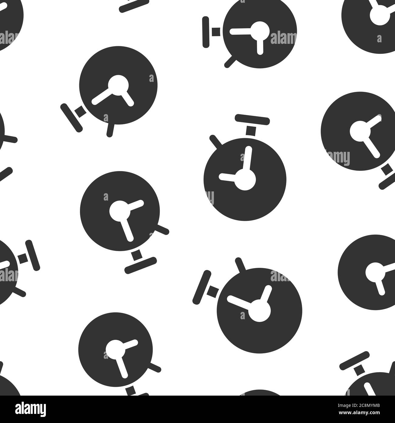 Clock icon in flat style. Watch vector illustration on white isolated ...