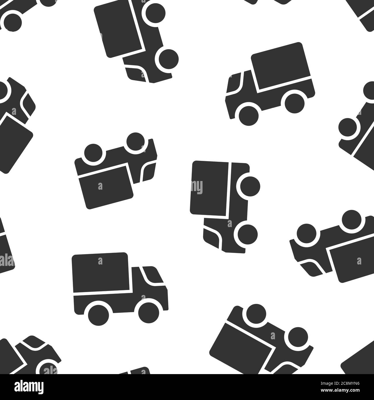 Delivery truck icon in flat style. Van vector illustration on white ...