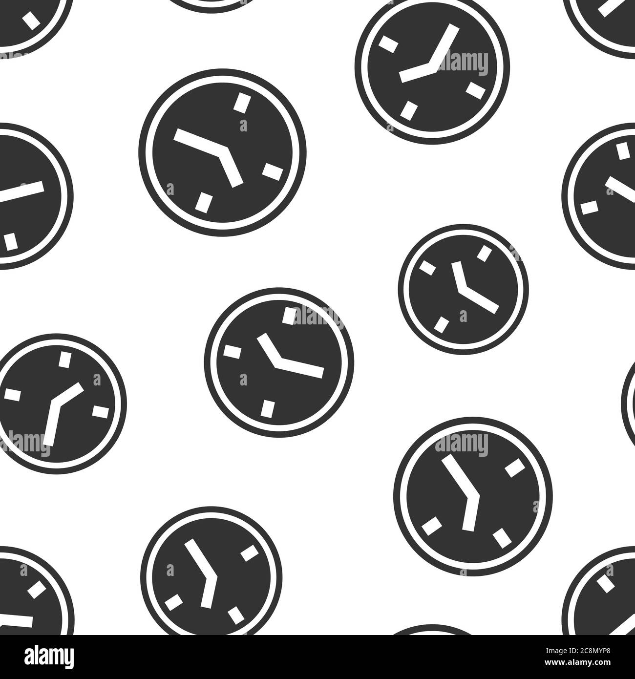 Clock icon in flat style. Watch vector illustration on white isolated ...