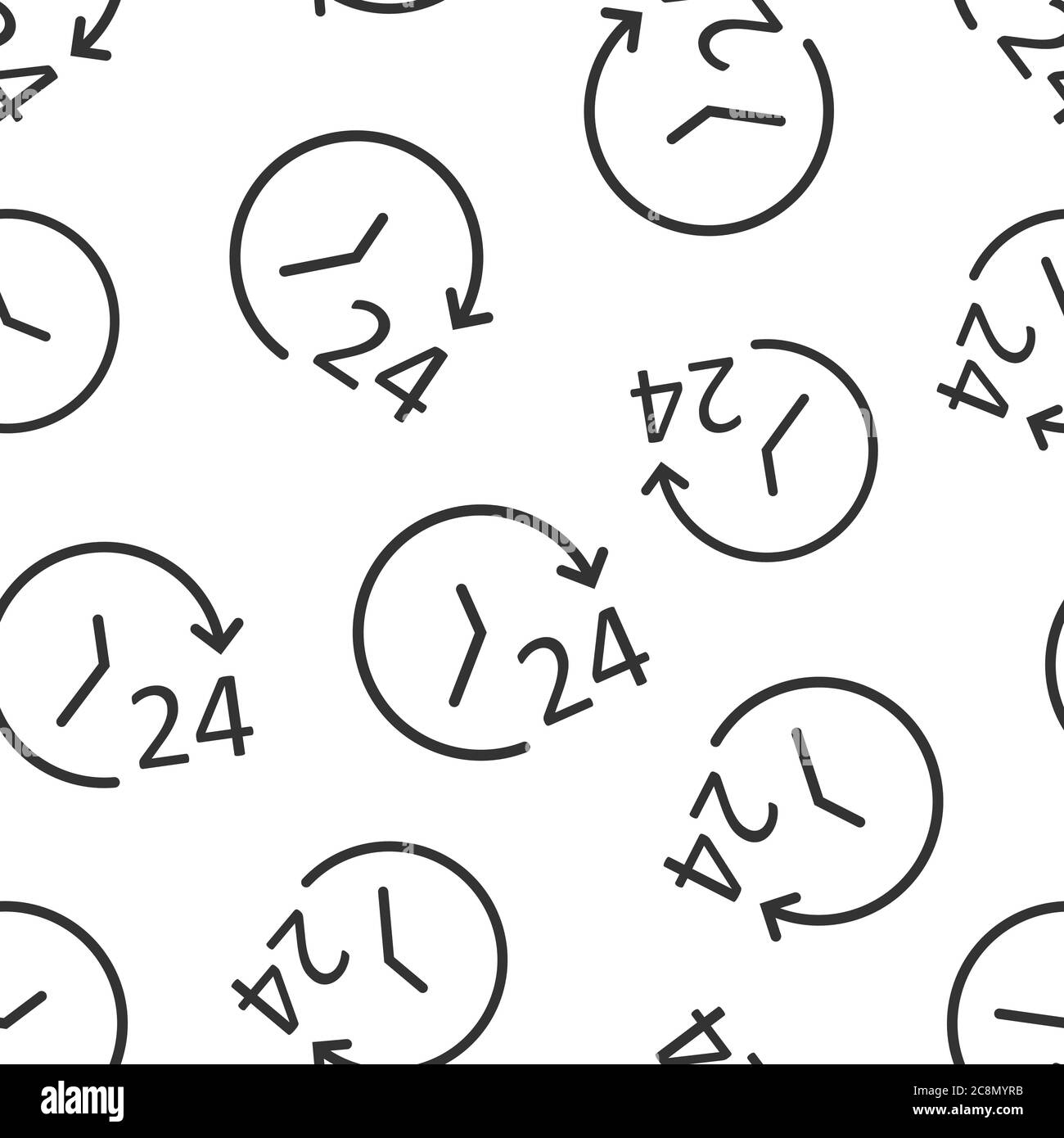 Clock icon in flat style. Watch vector illustration on white isolated ...