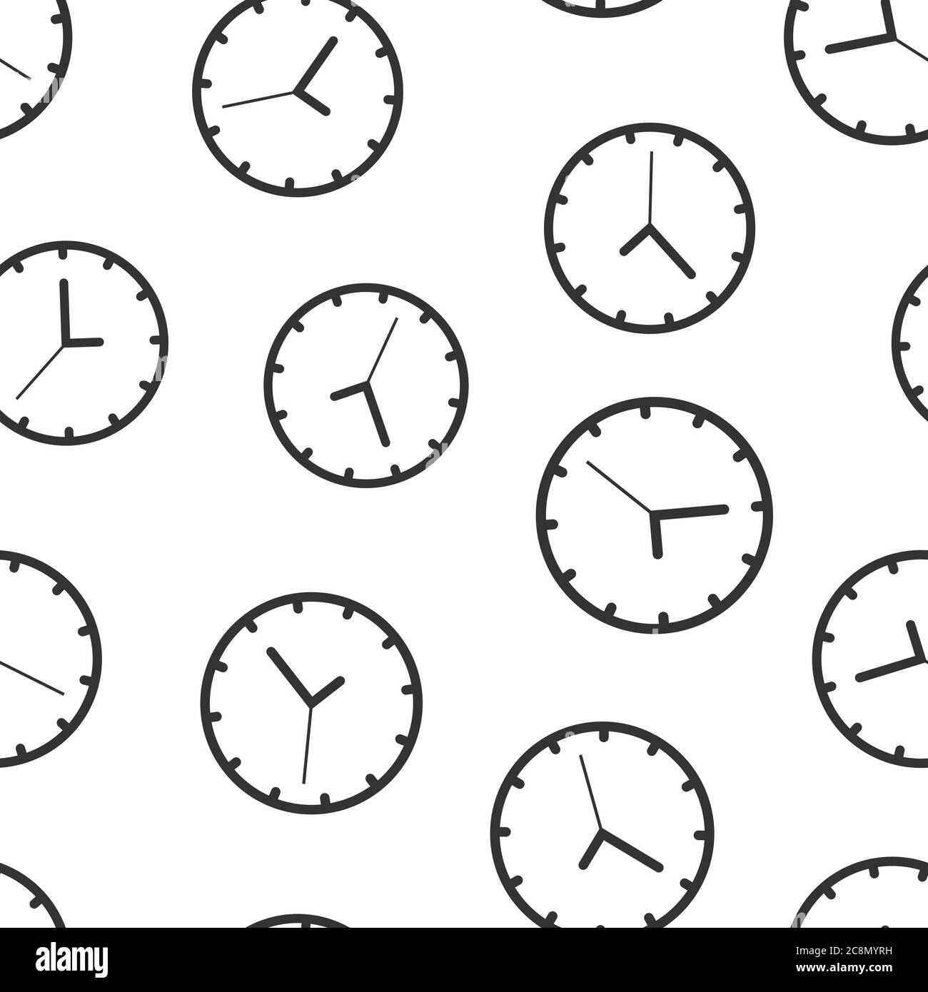 Clock icon in flat style. Watch vector illustration on white isolated ...