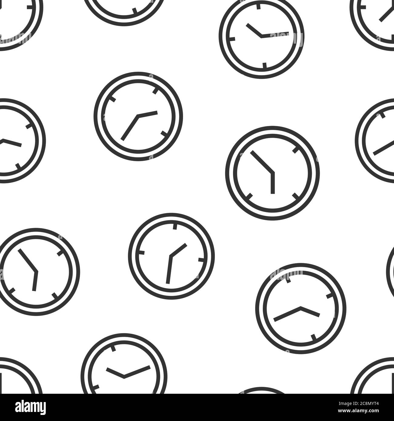 Clock icon in flat style. Watch vector illustration on white isolated ...