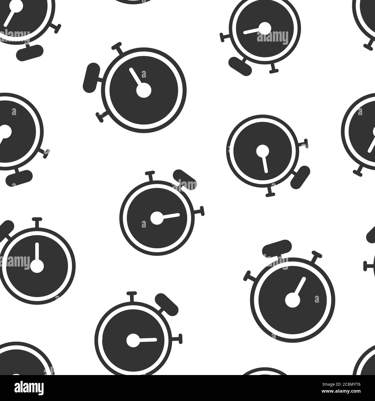 Clock icon in flat style. Watch vector illustration on white isolated ...