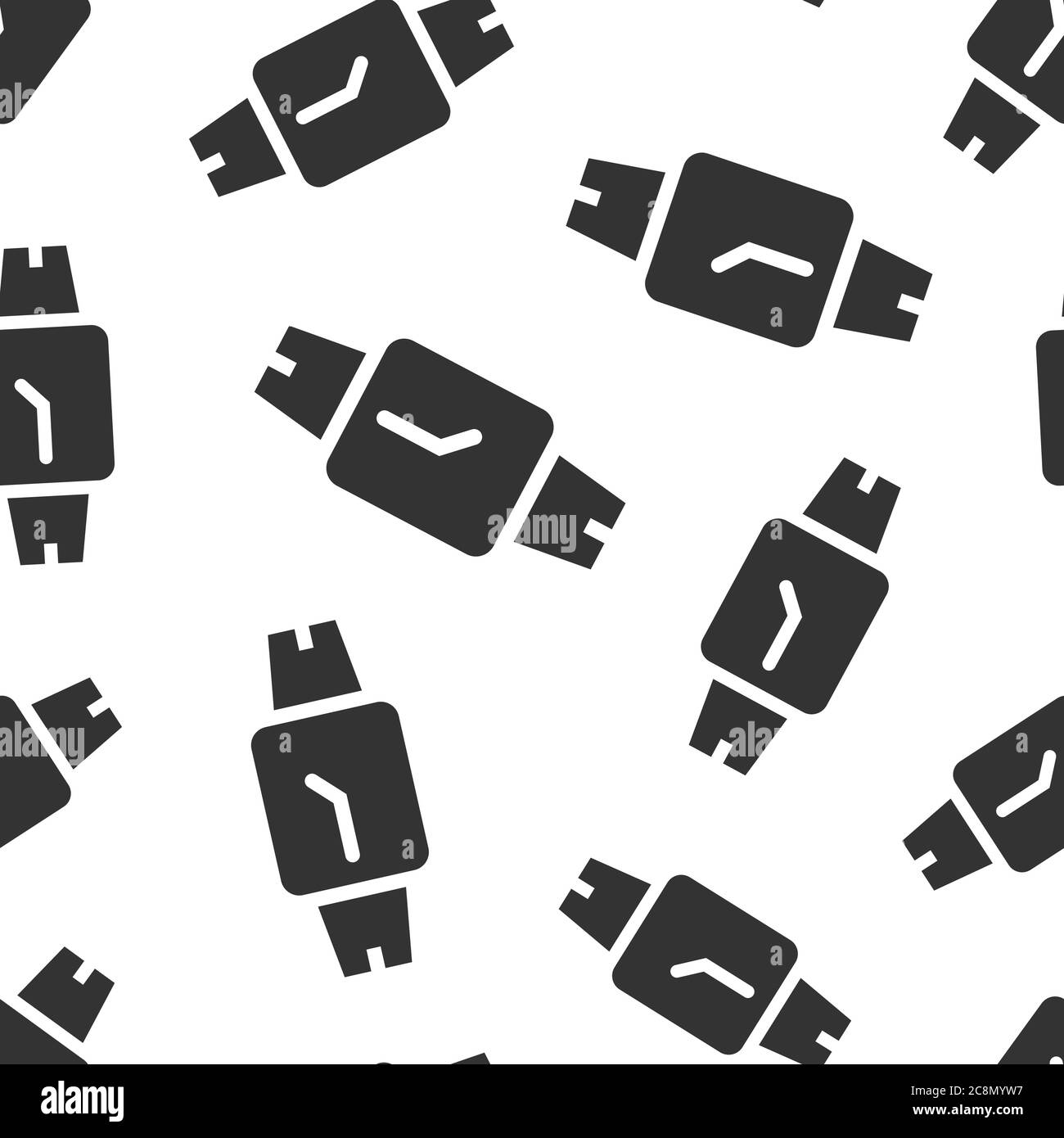 Wrist watch icon in flat style. Hand clock vector illustration on white ...