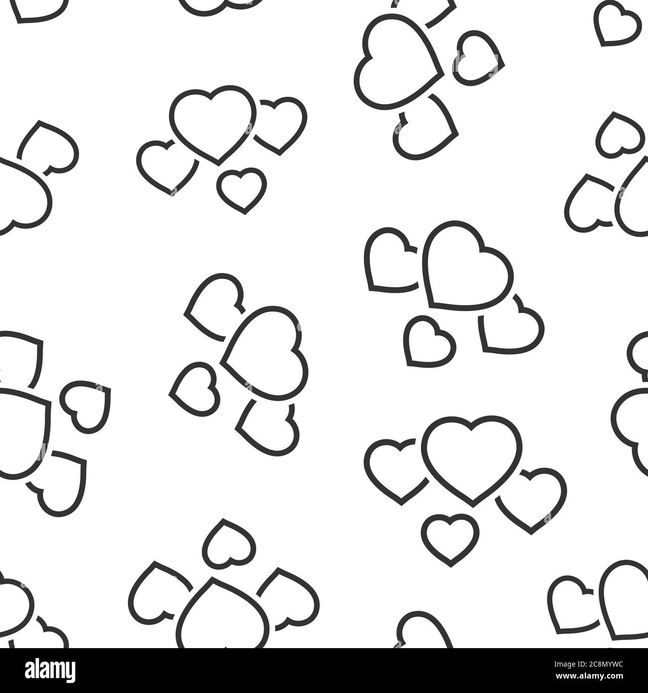 Heart icon in flat style. Love vector illustration on white isolated ...