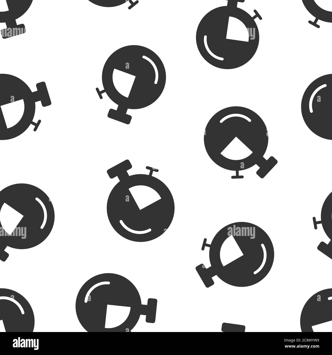 Clock icon in flat style. Watch vector illustration on white isolated ...