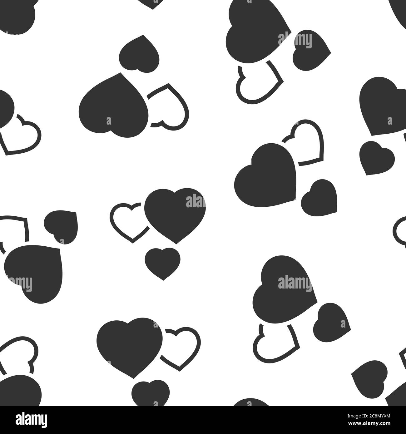 Heart icon in flat style. Love vector illustration on white isolated ...