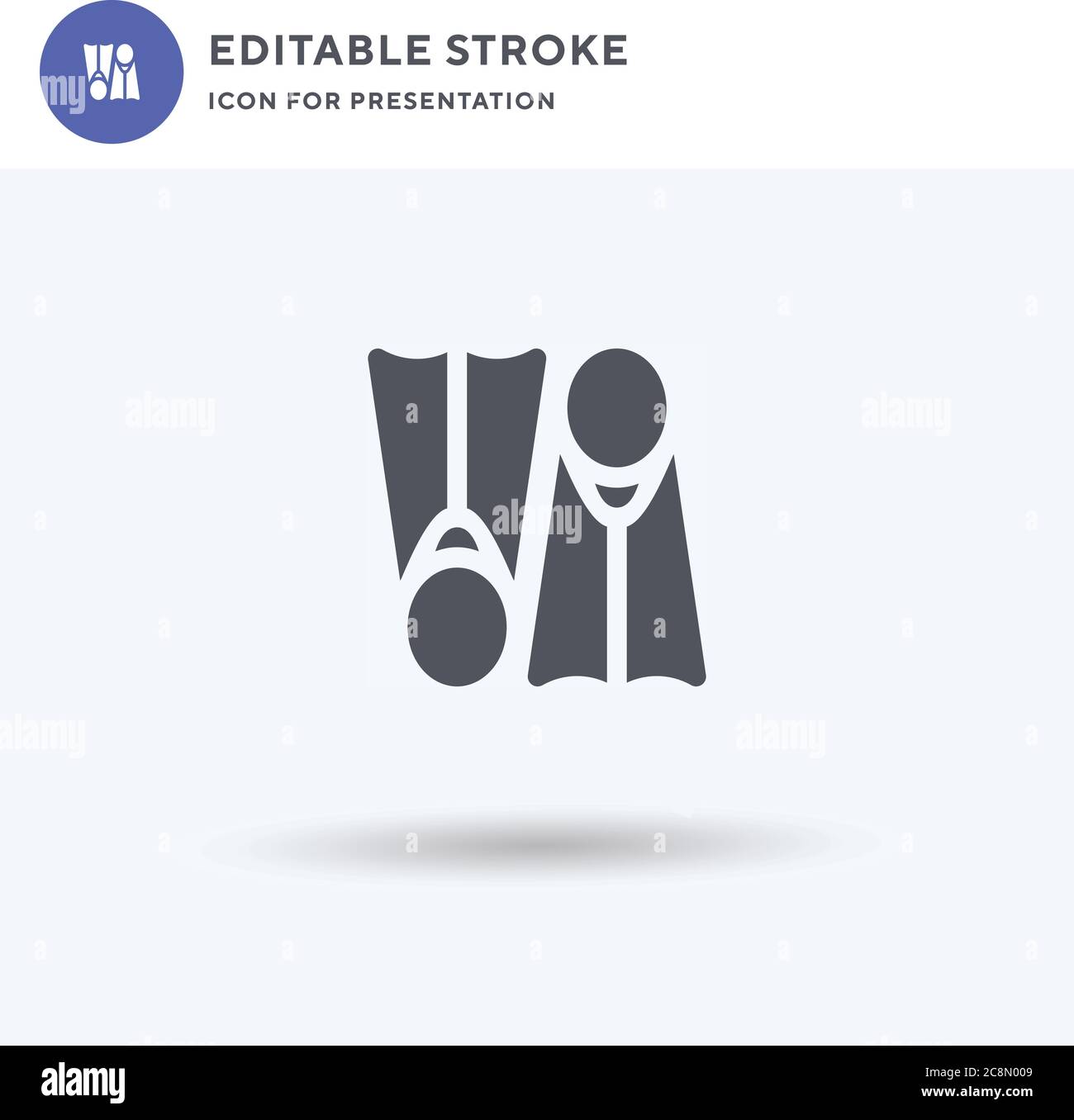 Fins icon vector, filled flat sign, solid pictogram isolated on white ...
