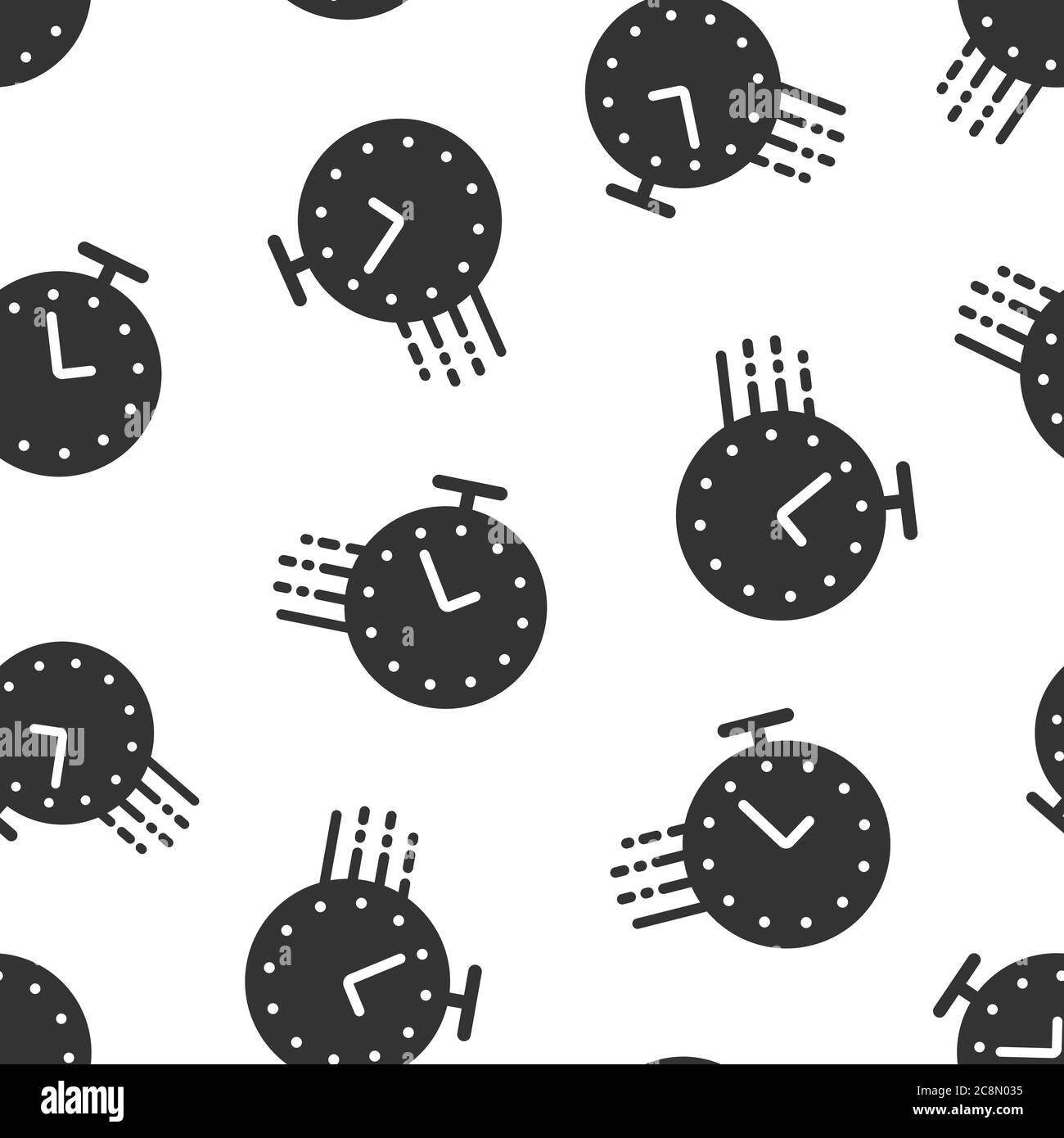 Clock icon in flat style. Watch vector illustration on white isolated ...