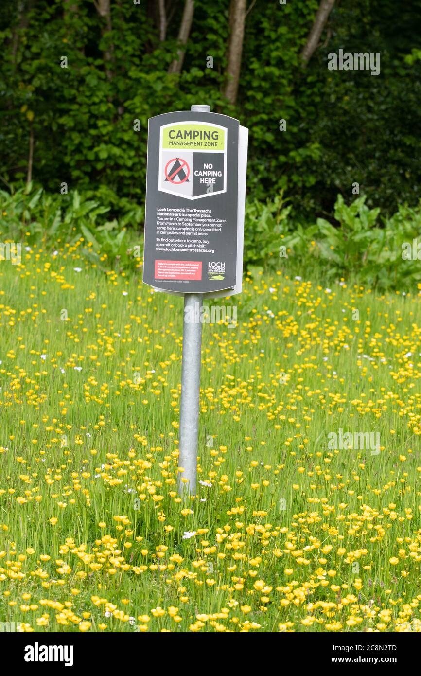 Camping Management Zone, Luss, Loch Lomond and the Trossachs National Park, Scotland, UK Stock Photo