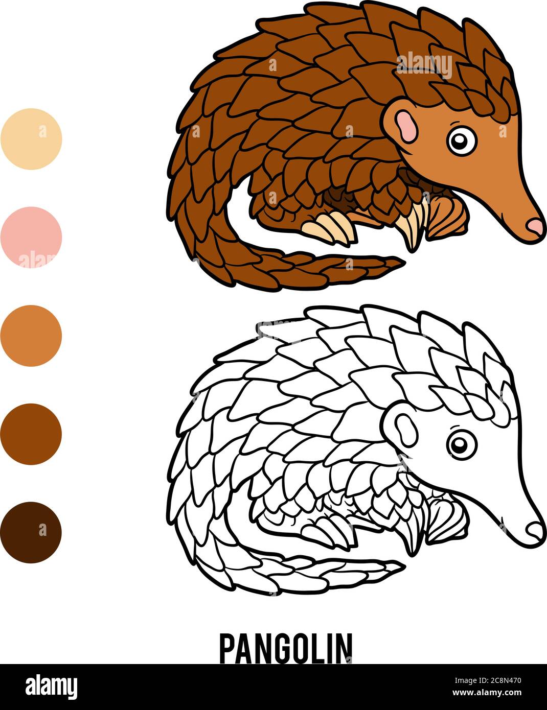 Coloring Book For Children, Pangolin Stock Vector Image & Art - Alamy