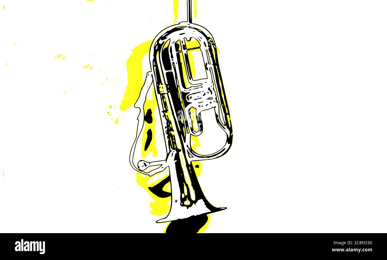 a trombone on a white background Stock Photo Alamy