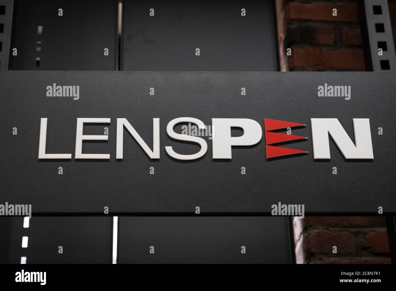 Krasnoyarsk, Russia, June 20, 2020: Lenspen is a close-up logo of a company that produces photo filters and cleaning products for photo lenses and Stock Photo