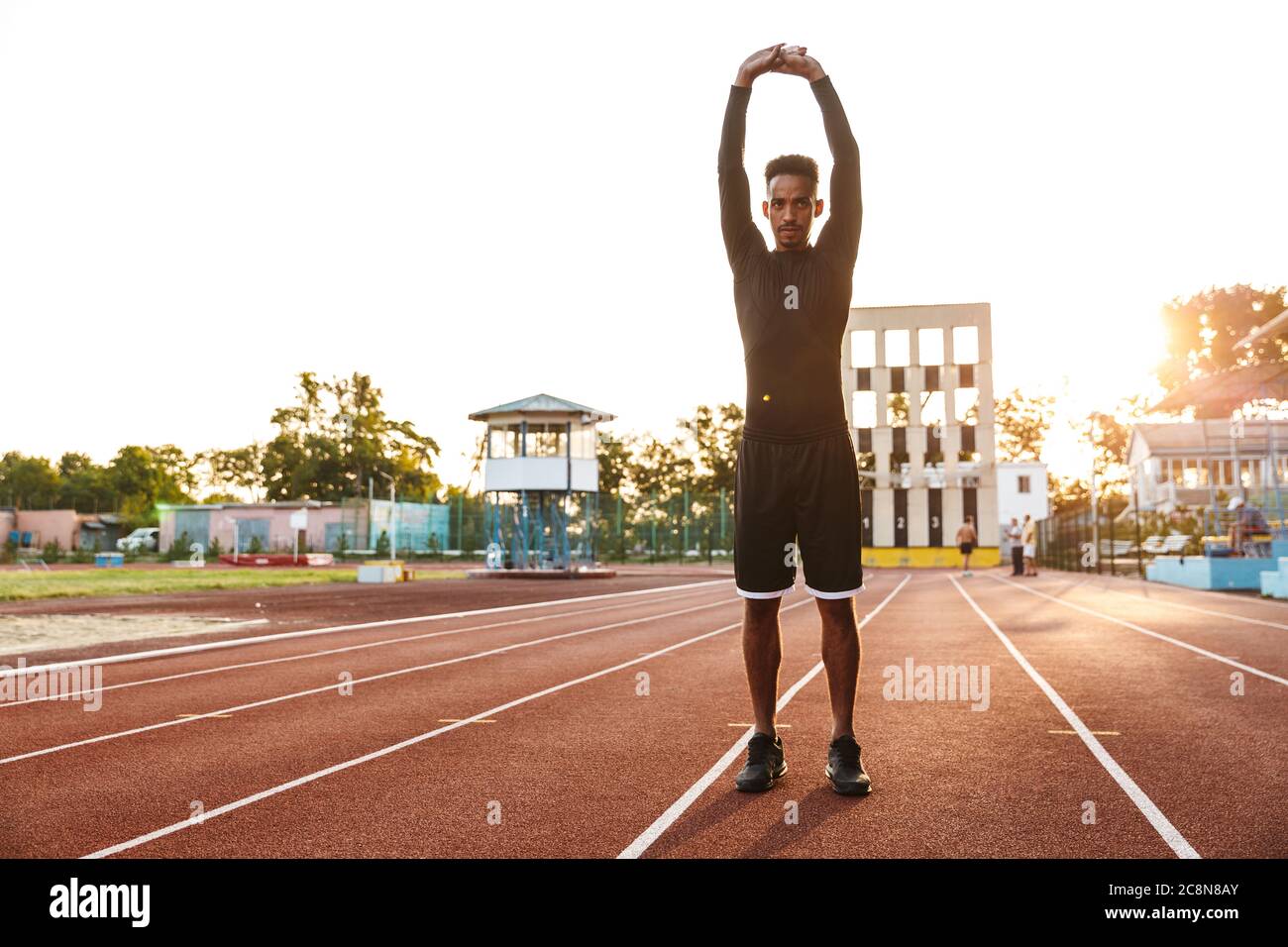 African american guy stretching hi-res stock photography and images - Alamy