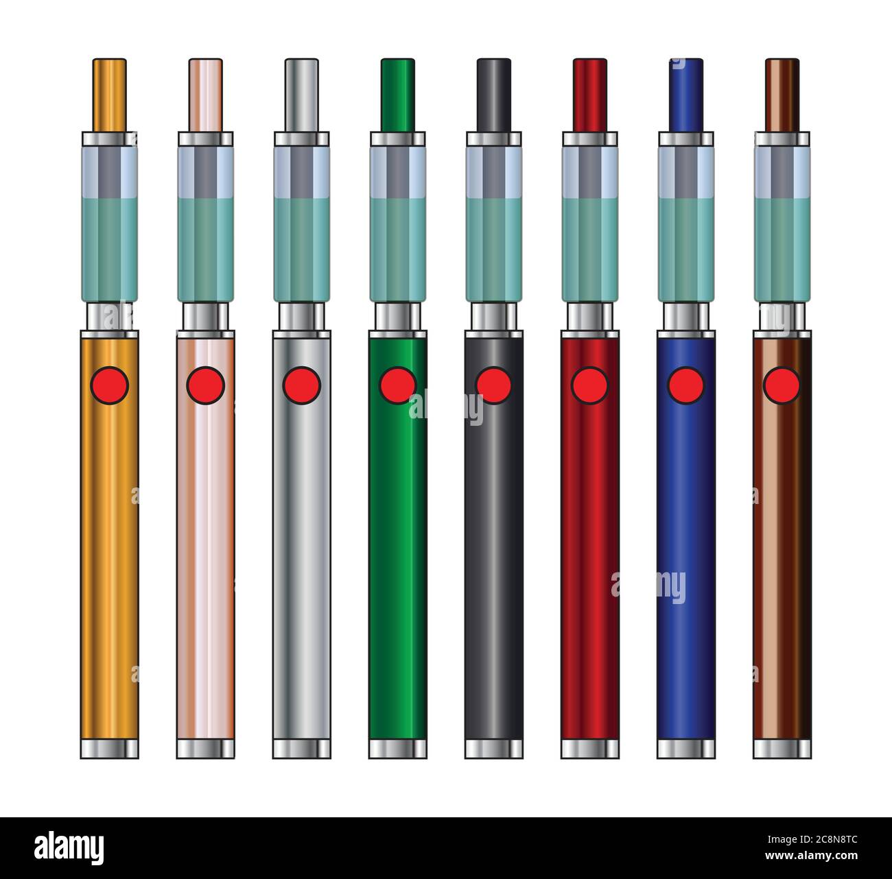 Moderm vape smoking alternative device collection on a white background  Stock Vector Image & Art