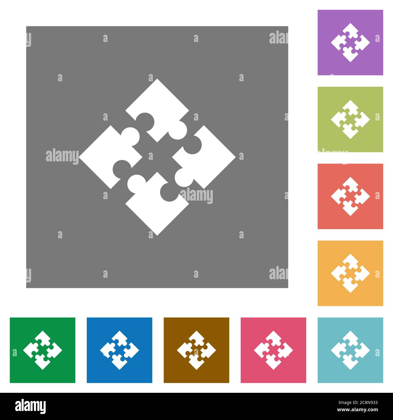 Modules flat icon set on color square background Stock Vector Image ...