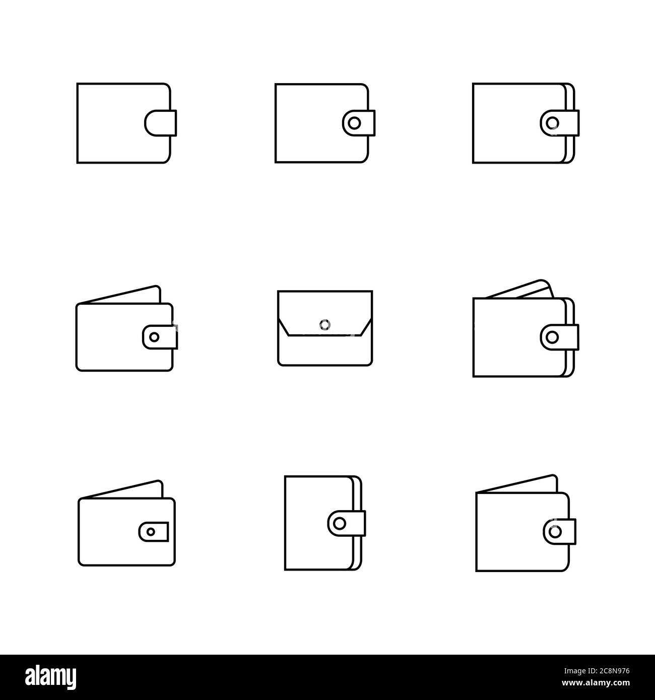 Finance and shopping icons set of thin lines, vector illustration Stock ...