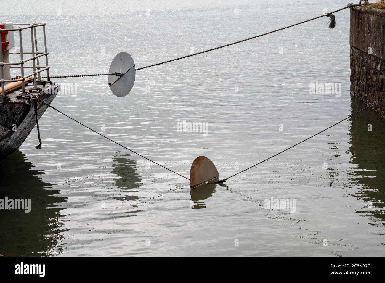 Rope thick nylon material for boat ships wharf mooring securing vessels in  harbor port Stock Photo - Alamy