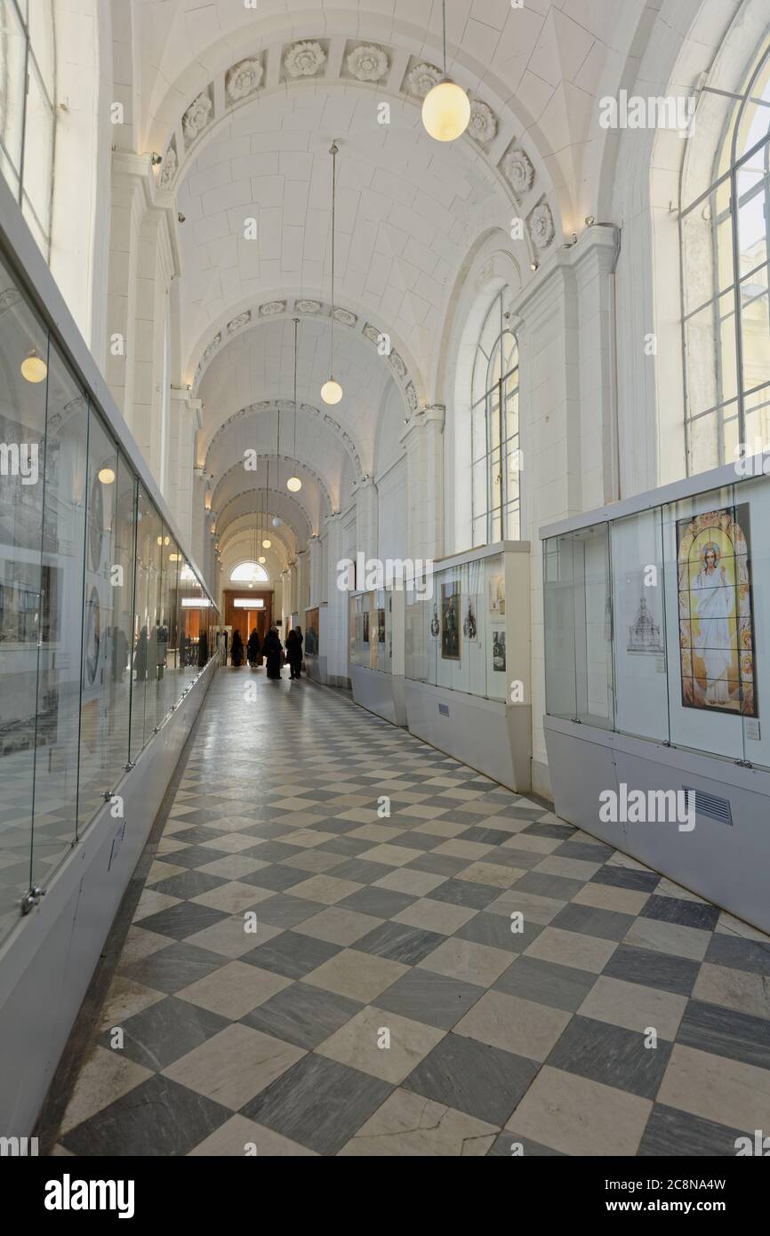 Corridor connecting St. Peter and Paul cathedral with Grand Ducal burial chapel in St. Peter and Paul fortress, St. Petersburg, Russia Stock Photo