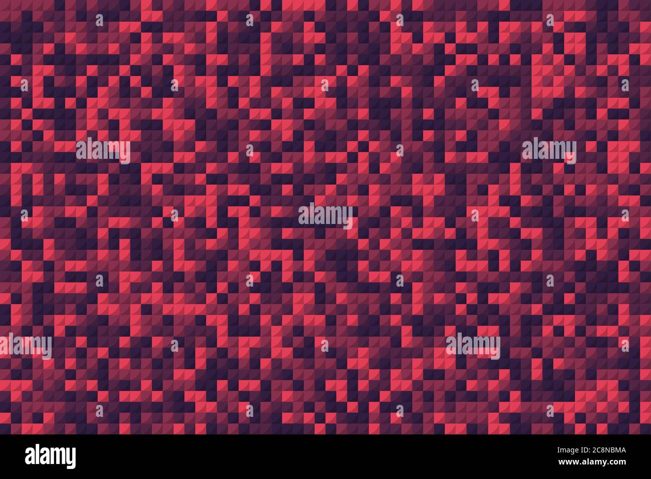 red mosaic squares like pixel background Stock Vector