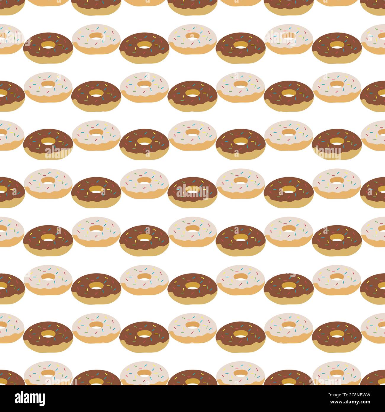 Vector seamless pattern Illustration tasty doughnuts. Delicious sweet ...