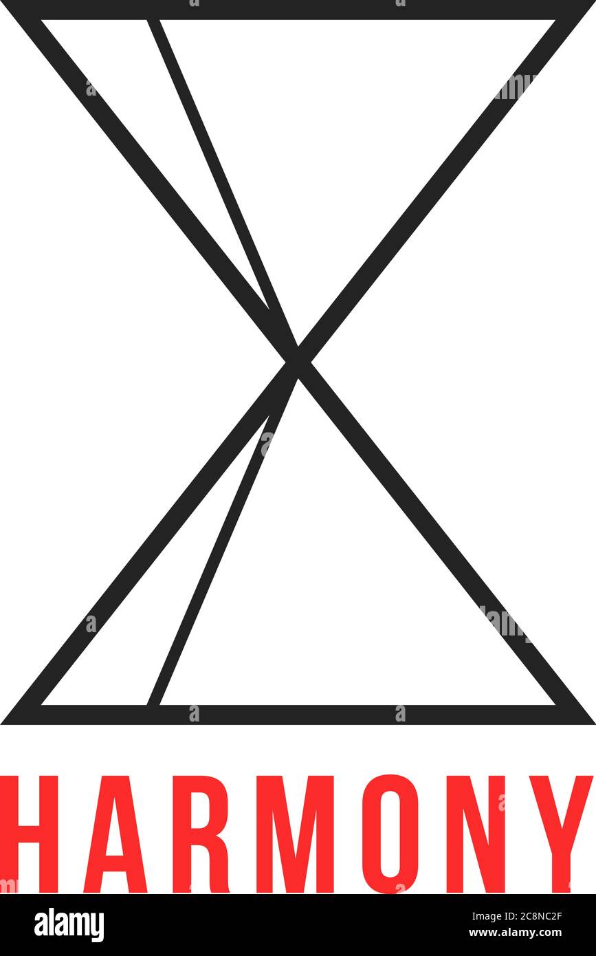 thin line balanced figure like harmony logo Stock Vector