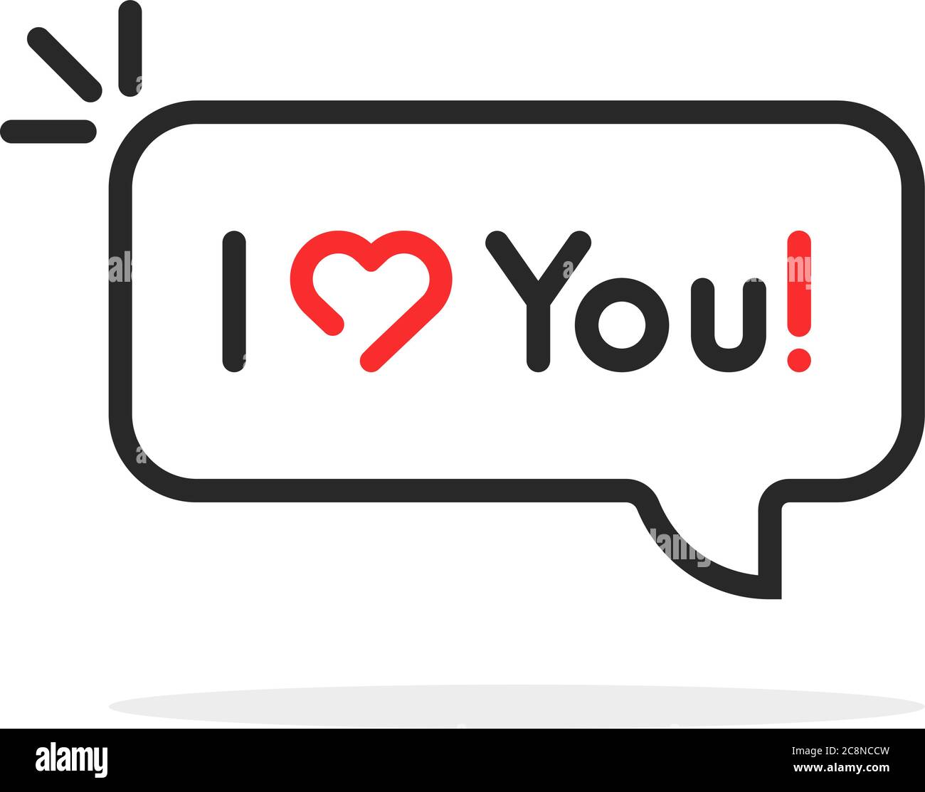 linear i love you text in speech bubble Stock Vector Image & Art - Alamy