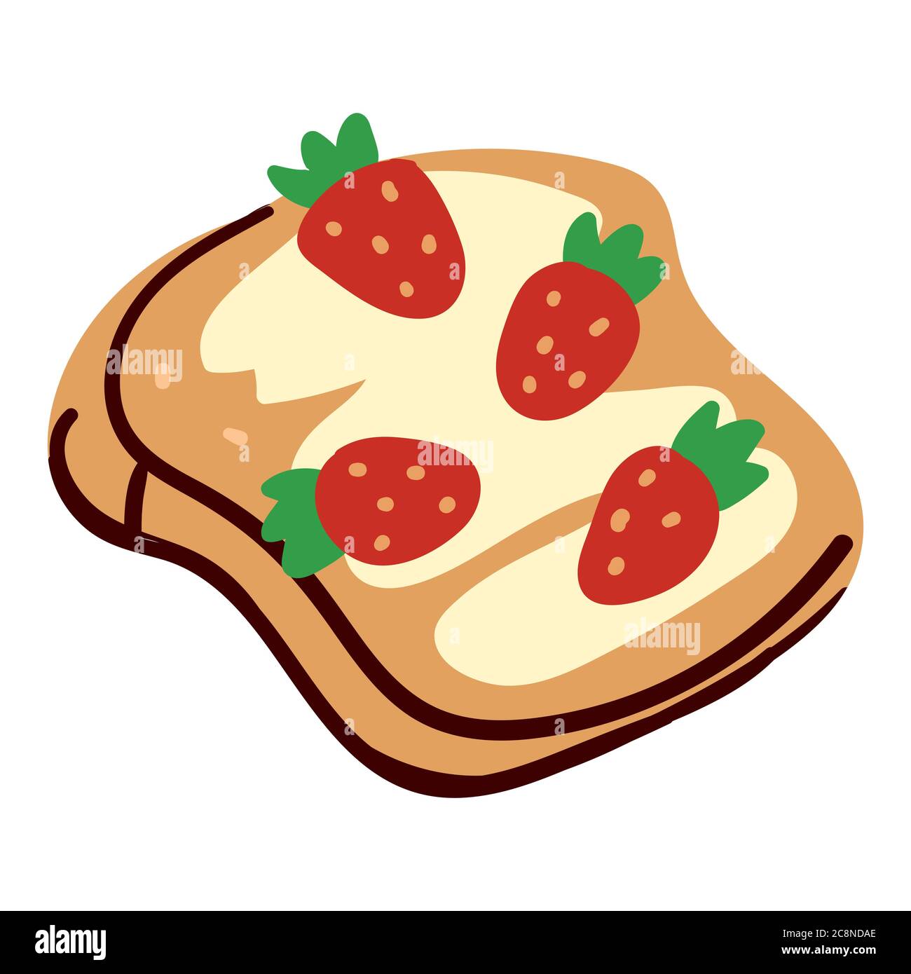 Strawberry sandwich with creamy top and sweet taste Stock Vector Image ...