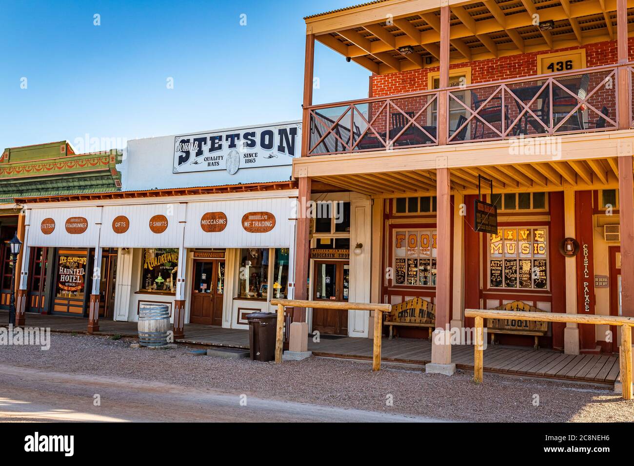 Tombstone, Arizona, USA - March 2, 2019: Morning view of Allen Street in the famous Old West Town Historic District Stock Photo