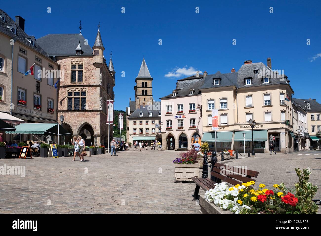 Market Square, Echternach, Luxembourg, Europe Stock Photo