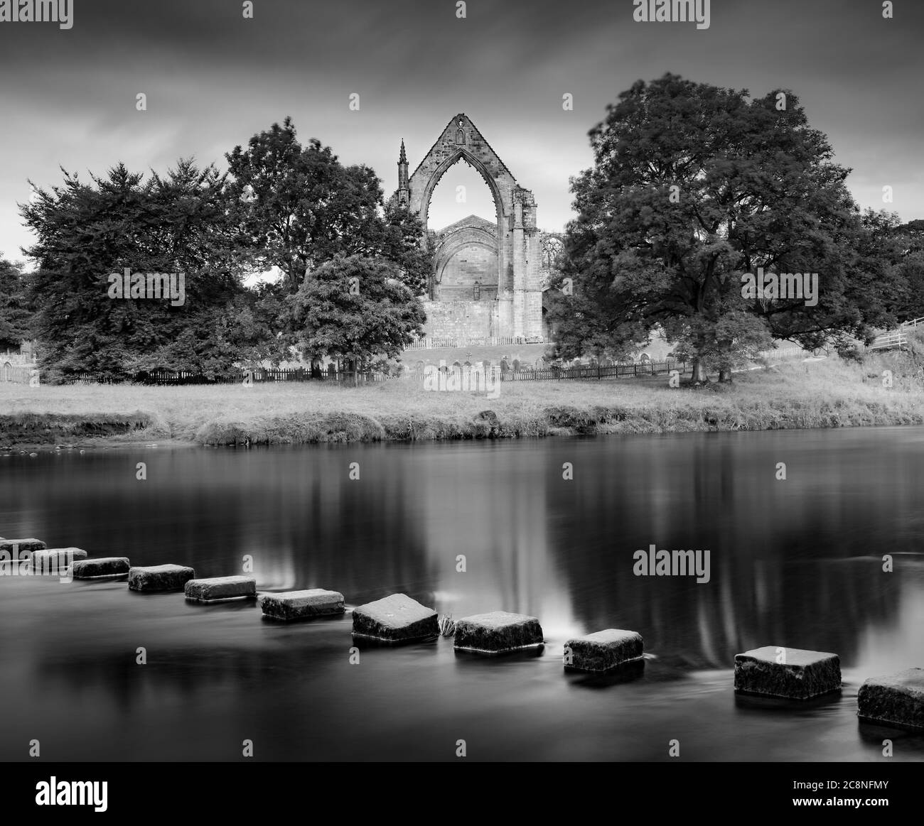 Bolton abbey stepping stones Black and White Stock Photos & Images Alamy