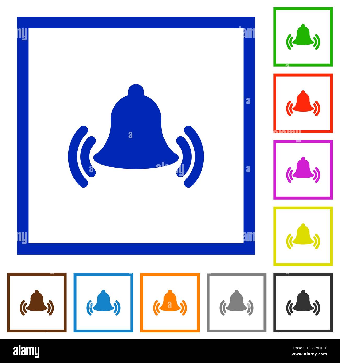 Ringing bell call icon white green hi-res stock photography and images ...