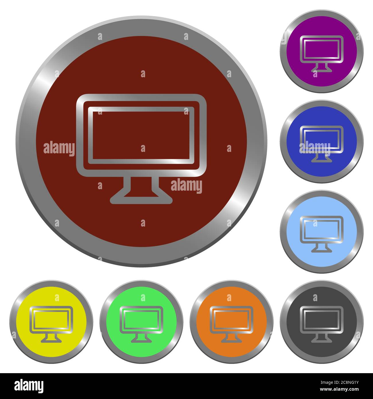 Set of color glossy coin-like monitor buttons Stock Vector Image & Art ...